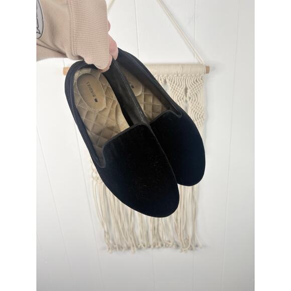 Birdies The Starling Black Velvet Loafers Size 9 Slip On Velour - Picture 2 of 7